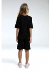 Kız Çocuk Siyah Bermuda Takım