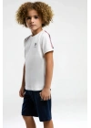 Erkek Çocuk Beyaz Bermuda Takım