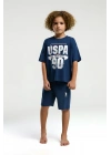 U.S. Polo Assn. Erkek Çocuk Mavi Bermuda Takım