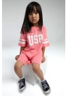 Kız Çocuk Pembe Bermuda Takım