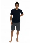 U.s Polo Assn. 18865 Erkek Kısa Kollu Bisiklet Yaka Şortlu Pijama Takımı-Lacivert