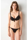 Maya Dolgulu Bikini Tek Üst Siyah 239101