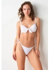 Maya Dolgulu Bikini Tek Üst Beyaz 239101