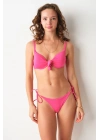 Maya Dolgulu Bikini Tek Üst Pembe 239101