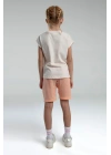 Kız Çocuk Krem Bermuda Takım