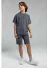 Erkek Gri Bermuda Takım