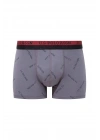 U.S. Polo Assn. 80522 Erkek Baskılı-Bordo-Siyah Modal 3 Lü Boxer
