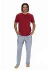 U.s Polo Assn. 18915 Erkek Kısa Kollu Yakası Düğmeli Pijama Takımı-Bordo