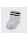 Unisex Çizgili Tekli Bebek Çorabı 68458