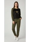 Sementa Zemin Siyah Kenarlar Yeşil Kadın Eşofman Takımı