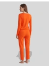 A318 YUMUŞAK DOKU TURUNCU KADIN PİJAMA TAKIMI