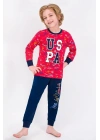 U.s. Polo Assn Lisanslı Açık Kırmızı Erkek Çocuk Pijama Takımı