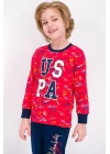 U.s. Polo Assn Lisanslı Açık Kırmızı Erkek Çocuk Pijama Takımı