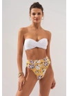Bonie Dolgulu Straplez Yüksek Bel Bikini Takım Bloom 231225-d