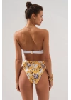 Bonie Dolgulu Straplez Yüksek Bel Bikini Takım Bloom 231225-d