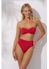 241242 Dolgulu Straplez Bikini Takımı KIRMIZI