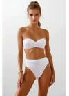 Yeni Solara Design Beyaz | Straplez Yüksek Bel Bikini – 2025 Sezon Plaj Giyim