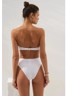 Yeni Solara Design Beyaz | Straplez Yüksek Bel Bikini – 2025 Sezon Plaj Giyim