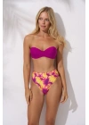 Yüksek Bel Straplez Bikini Takımı – Lotus Ebruli Wave | Dolgulu, Toparlayıcı, Plaj Şıklığı