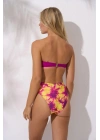 Yüksek Bel Straplez Bikini Takımı – Lotus Ebruli Wave | Dolgulu, Toparlayıcı, Plaj Şıklığı