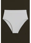 Bonie Dolgulu Straplez Yüksek Bel Bikini Altı Beyaz 231225