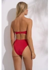 Düğüm Detaylı Yüksek Bel Dolgulu Straplez -Urrenn Kapatıcı - 2025 Yeni Sezon Bikini Takımı