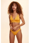 Crush Sırtı Çapraz Üçgen Bikini Tek Üst Sarı 229100