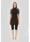 Fermuarlı Fit Yarım Kol Yarı Kapalı Mayo DLX-24710