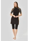Fermuarlı Fit Yarım Kol Yarı Kapalı Mayo DLX-24710