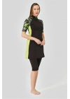 Fermuarlı Fit Yarım Kol Yarı Kapalı Mayo DLX-24710