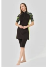 Fermuarlı Fit Yarım Kol Yarı Kapalı Mayo DLX-24710