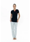 Kadın Kırmızı Battal Pijama Takım-KIRMIZI-3XL