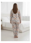 Yeni Sezon Battal Yakalı önden düğmeli yumuşak viskon pijama takımı 12026