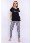 Wild Siyah Kadın Slim Fit Takım