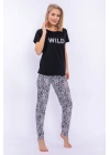 Wild Siyah Kadın Slim Fit Takım