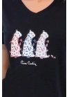 Leopard Siyah Kadın Kapri Takım