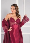 Saten Altılı Gelin Çeyiz Seti - 6620 Bordo