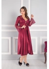 Saten Altılı Gelin Çeyiz Seti - 6620 Bordo