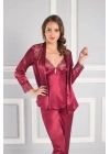 Saten Altılı Gelin Çeyiz Seti - 6620 Bordo