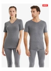 Unisex Termal Tişört 2. Seviye 1263 - Gri Melanj