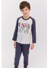 U.s. Polo Assn Bejmelanj Füme Erkek Çocuk Pijama Takımı