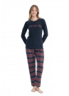 U.S. Polo Assn. Kadın Uzun Kollu Yuvarlak Yaka Pijama Takımı S25131