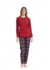 U.S. Polo Assn. 17131 Ekose Desenli Uzun Kollu Yuvarlak Yaka Pijama Takımı