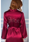Saten Brıde Kadın Sabahlık - 1000 Bordo