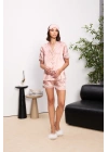 Saten Biyeli Kadın Pijama Takımı - 1325 Brandy