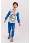 Bugs Bunny Lisanslı Karmelanj Erkek Çocuk Ribanalı Pijama Takımı