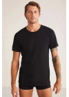 Hulio Bisiklet Yaka 2li Erkek Tshirt - Siyah