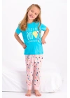 Rolypoly Dream Big Turkuaz Kız Çocuk Kısa Kol Pijama Takımı