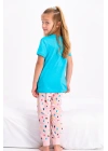 Rolypoly Dream Big Turkuaz Kız Çocuk Kısa Kol Pijama Takımı