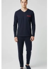 Fit Cotton Düğmeli Yaka Pijama Takımı %100 Saf Pamuk Kumaş